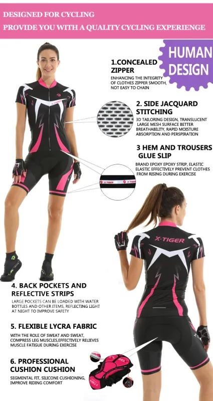 Women’s Cycling Jersey Set Summer Anti-UV Cycling Bicycle Clothing Quick