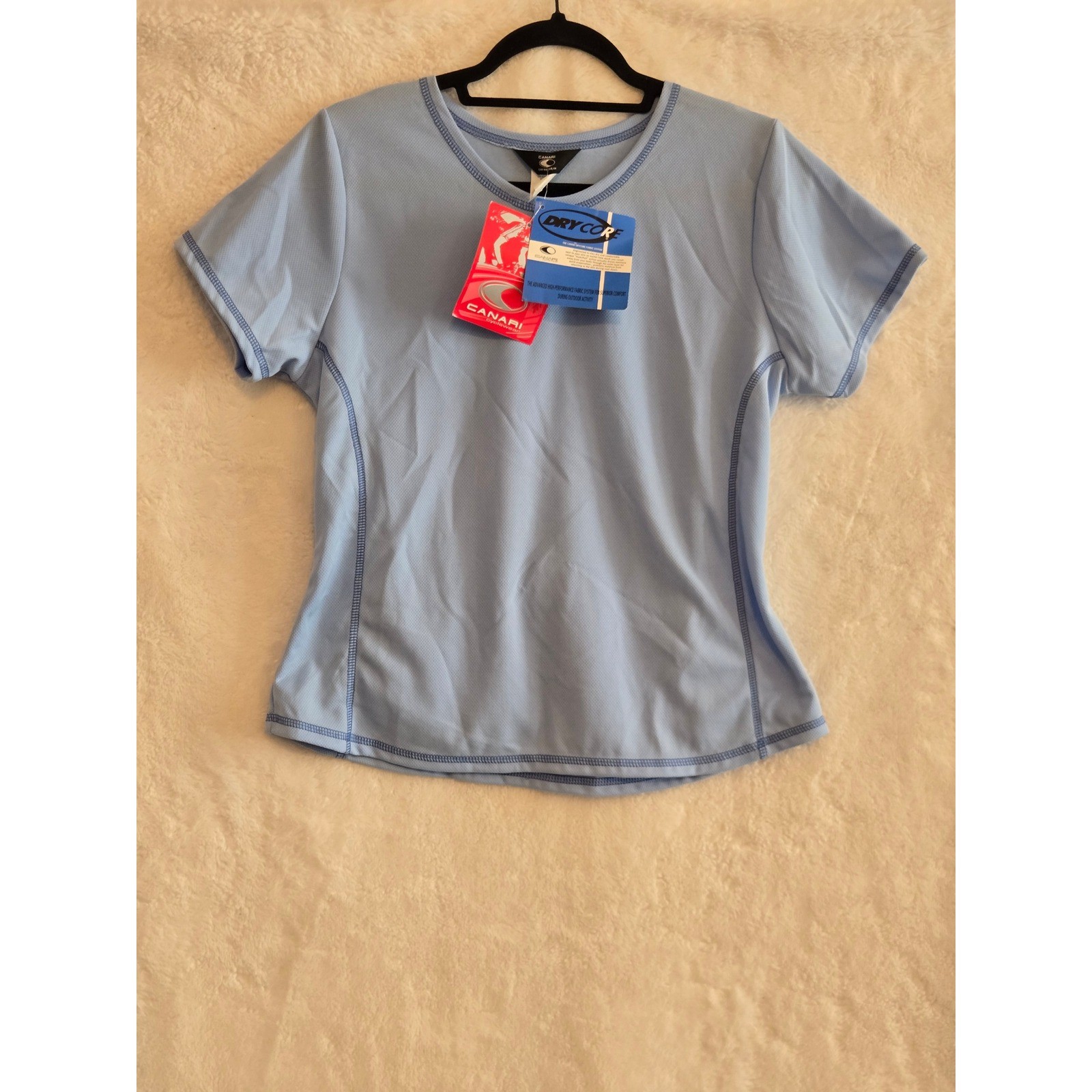 Canari DryCore Cycling Jersey Womens XL Blue Short Sleeve Contrast Stitch 2260
