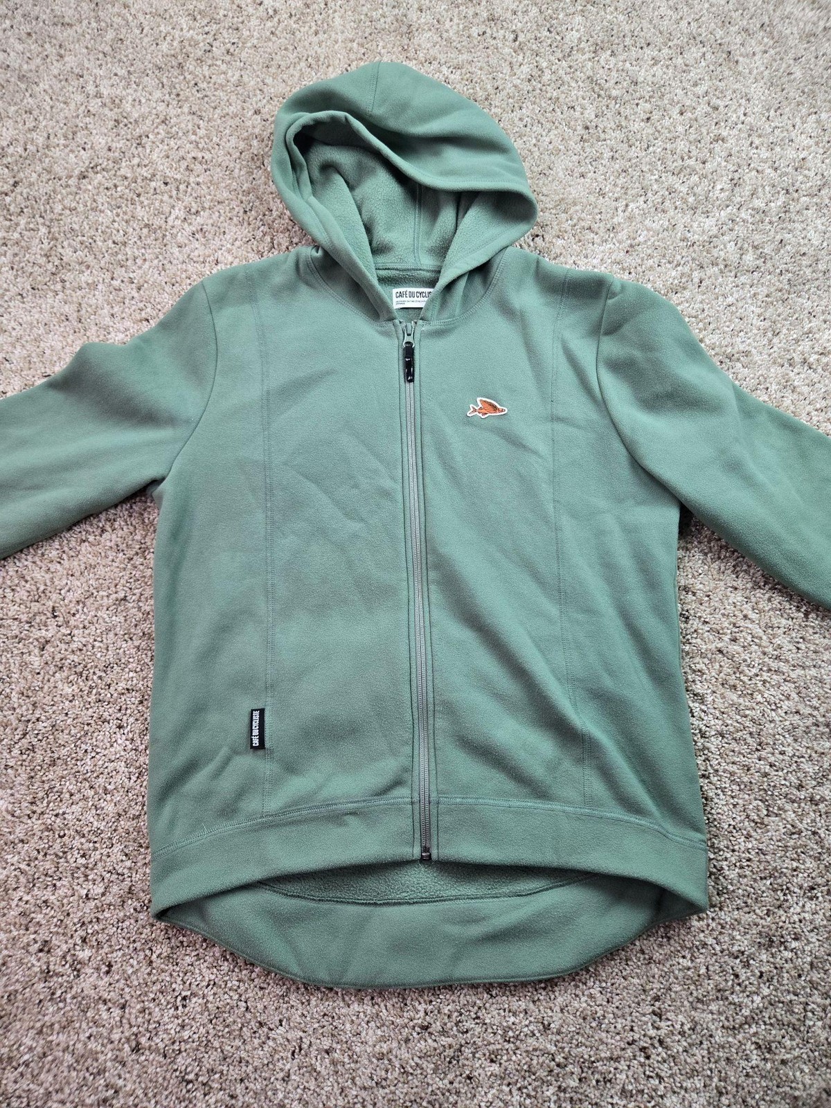 Cafe Du Cycliste Apolline Cycling Jersey Adult Large Green Full Zip Fleece