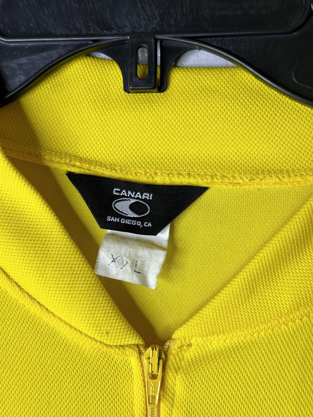 Canari Cycling Jersey Adult 2XL XXL Yellow 1/2 Zip 100% Polyester Pockets