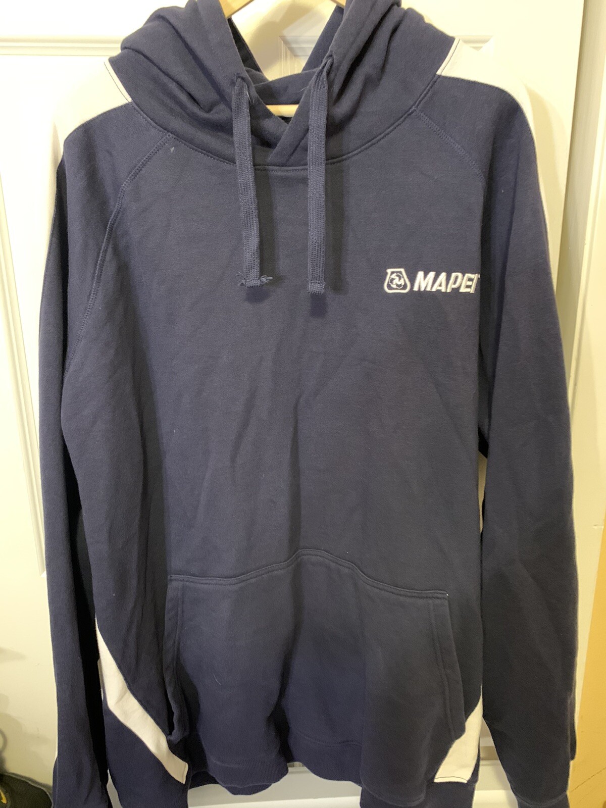 Mapei Mens Sz 5XL Cycling Embroidered Hoodie Jacket Blue