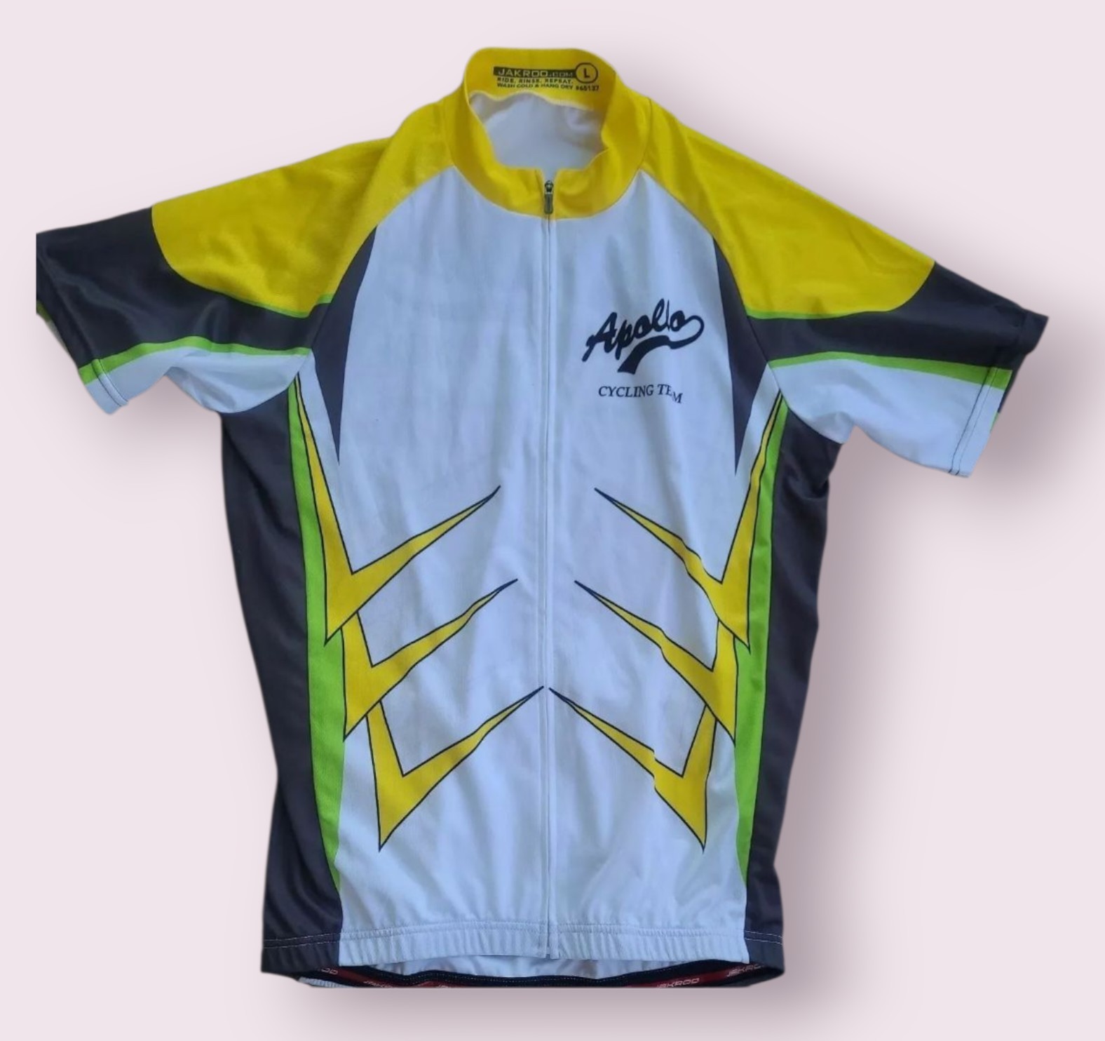 Jakroo Men Size Large Cycling Jersey Full Zip “Apollo Mechanical Contractors”
