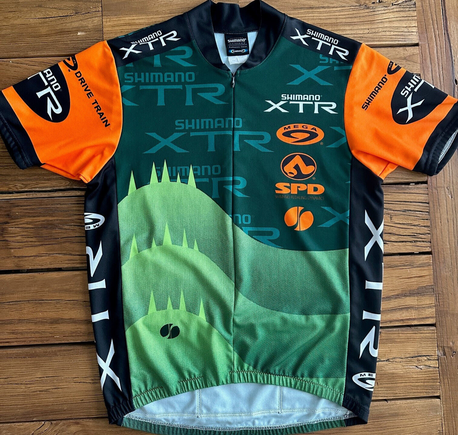 SHIMANO XTR TEAM PRO CYCLING JERSEY L VINTAGE USED GOOD 42″ FREE SHIP!