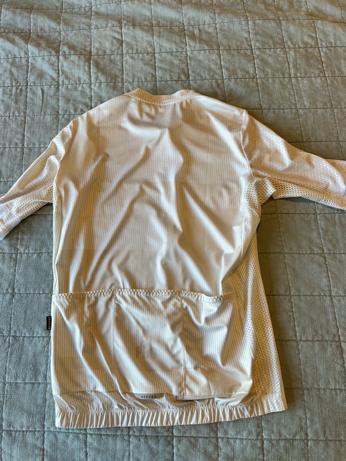 NEOPRO Cycling Jersey Mens M Ivory Gold Stripe Short Sleeve Full Zip