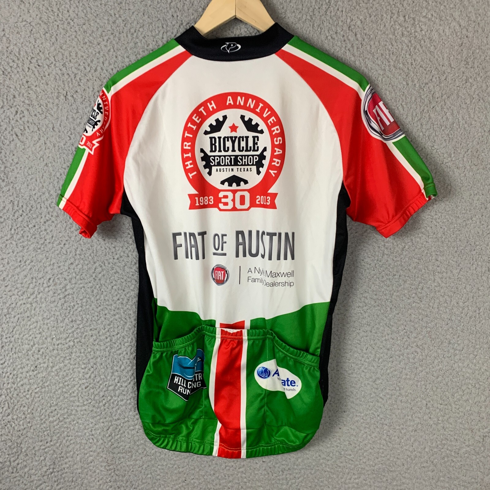 Primal Adult Cycling Jersey Raglan Polyester Full Zip Austin TX 39 in Chest