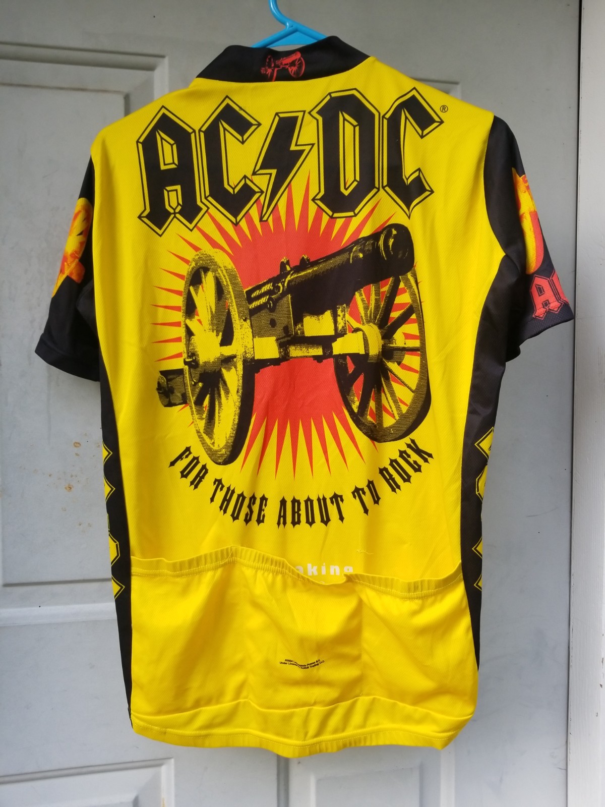 Vintage AC/DC Primal Wear Men’s Bicycle Cycling Jersey 80s Rock Band Spellout S