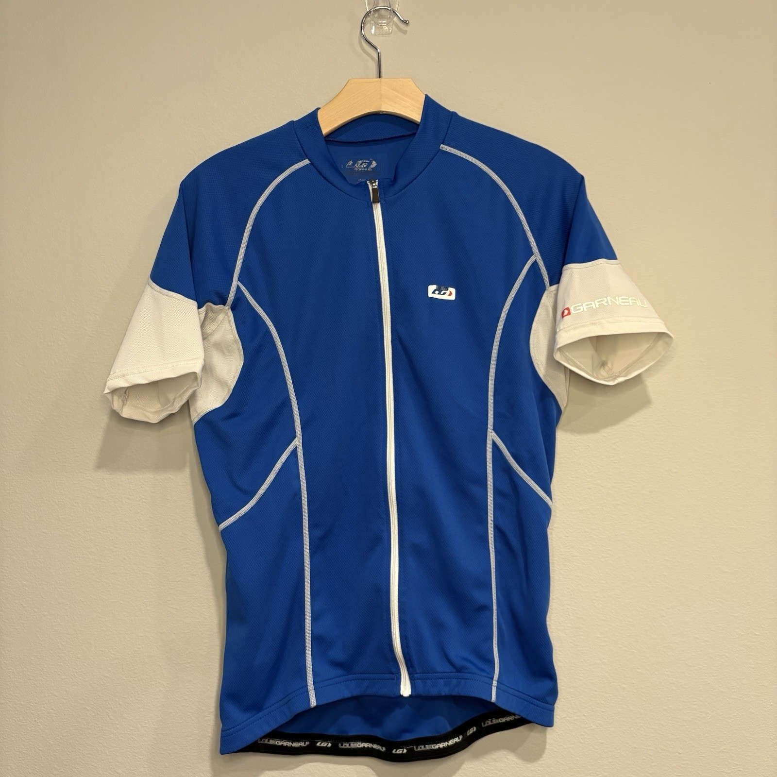 Louis Garneau Cycling Jersey M/L Blue Full Zip Men’s Adult