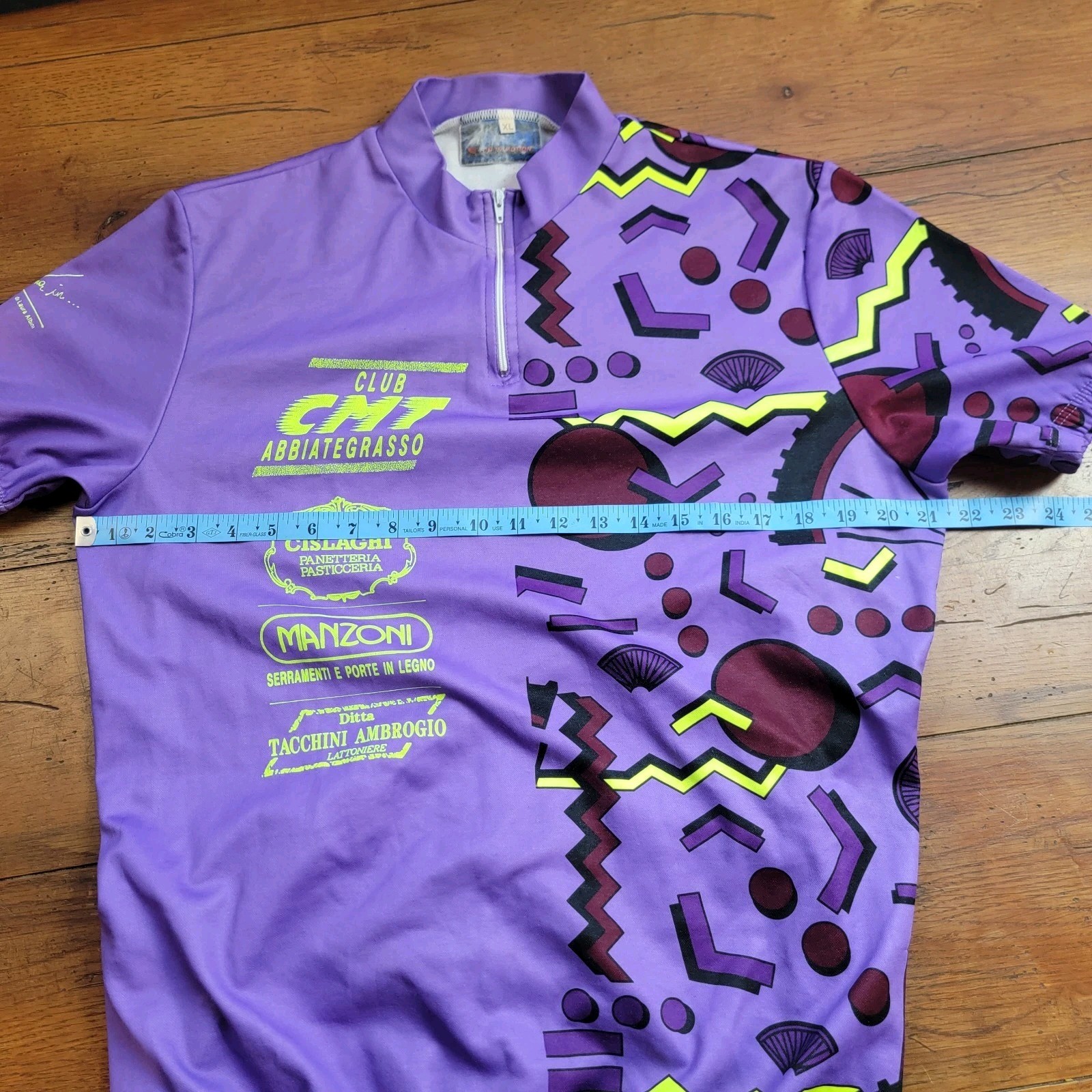 Vintage KTM Mens XL Cycling Jersey 21.5″ P2P (8/10) Italy Purple 50% Wool