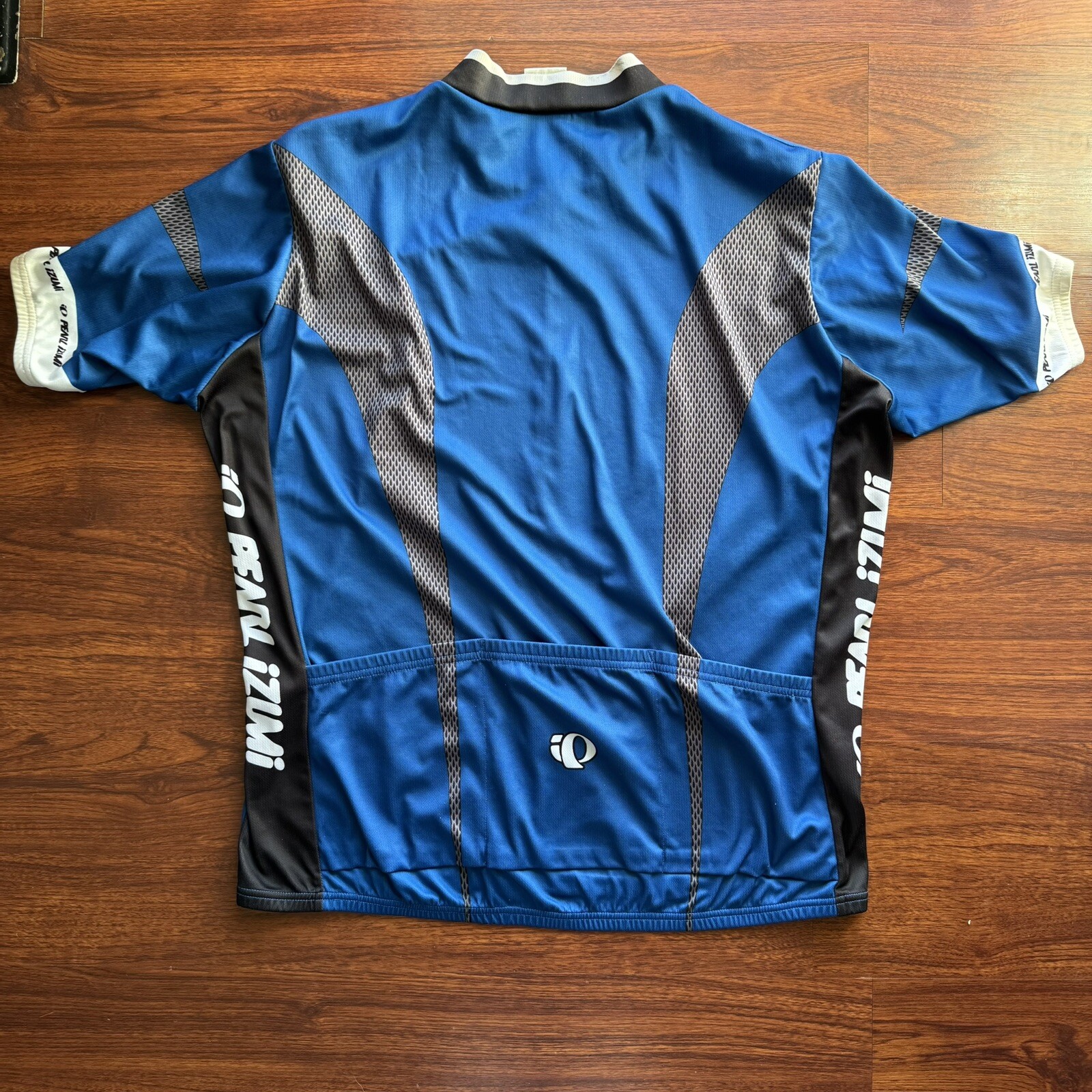 PI Originals Jersey Men’s XL Blue White Cycling Pearl Izumi Pockets 3/4 Zip Bike