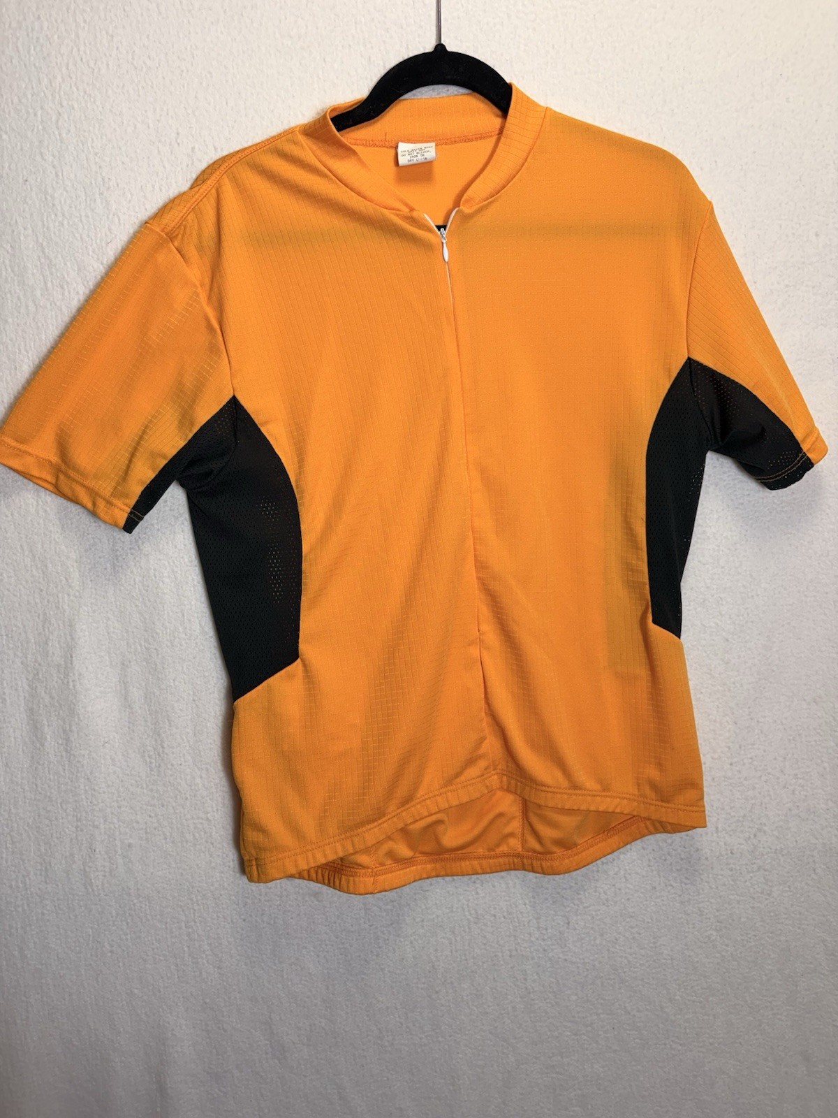 Vtg REI Trionfo Men’s Cycling Jersey, Gold/Black (Orange) Short Sleeve Zip