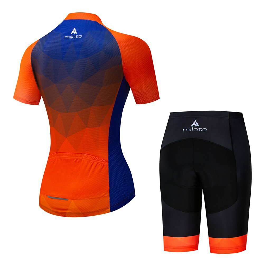 Miloto Women’s Cycling Jersey Short Sleeve and Bib Shorts Padded Bicycle Kit