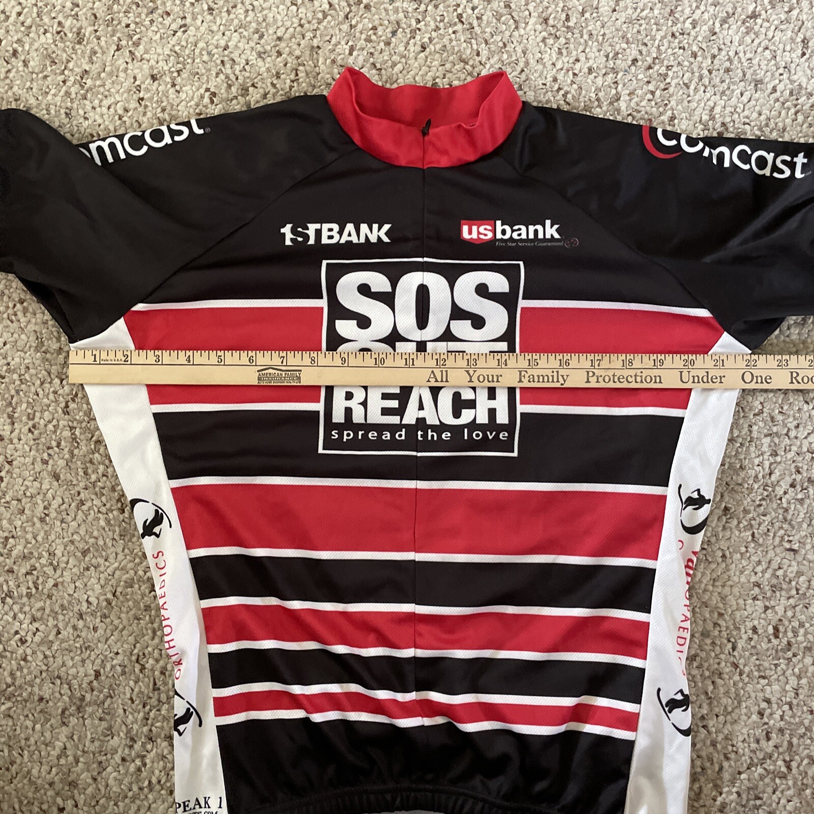 Peak 1 Sports 1/2 Zip Men’s Large L Cycling Jersey Shirt SOS Outreach Vail EUC