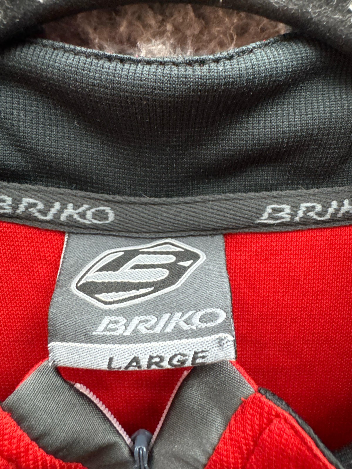 Briko High Neck Quarter Zip Classic Short Sleeve Cycling Jersey Red Mens Size L