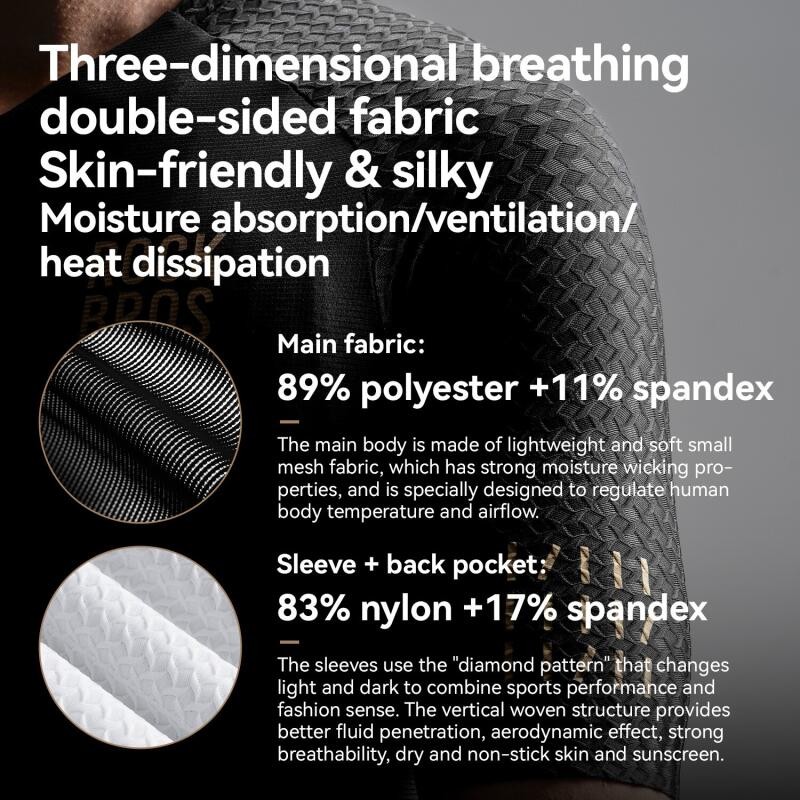 ROCKBROS Summer Men’s Cycling Jersey Breathable Moisture-Wicking Cycling Shirt