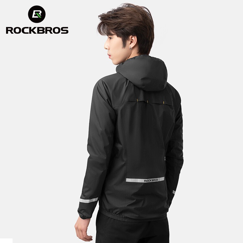 ROCKBROS Outdoor Cycling Rain Jacket Lightweight Reflective Rain Jacket