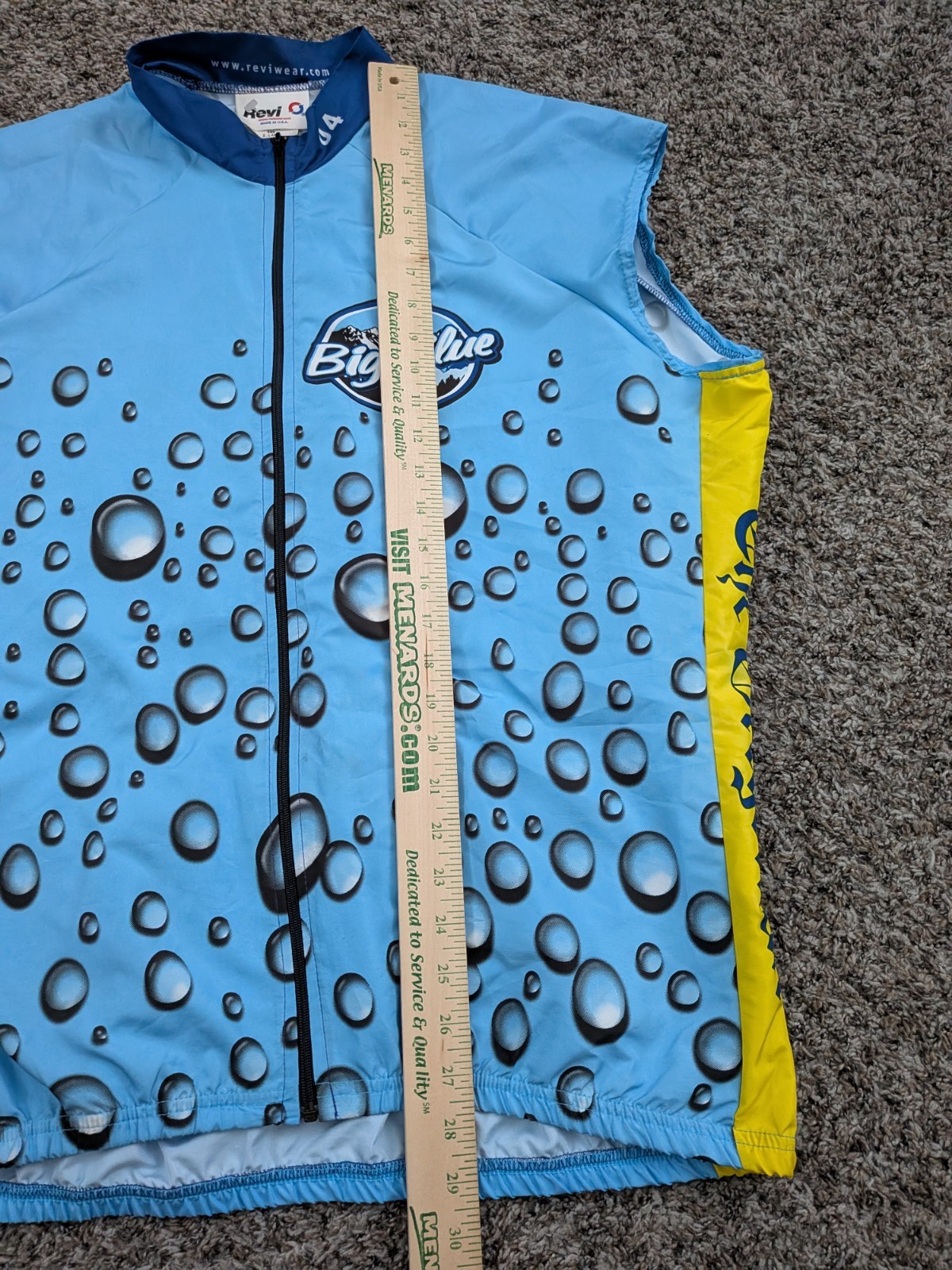 2004 Big Blue Crater Lake Tour Cycling Jersey Vest Zip Up Revi Wear USA XL