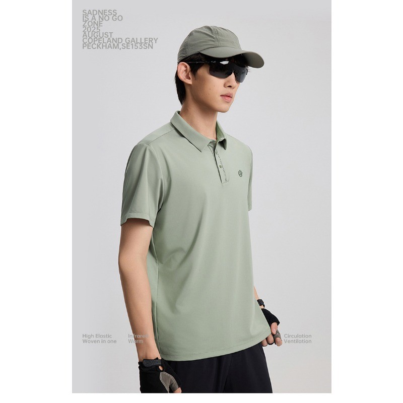 2025 Spring Summer New Women and Men Short Sleeved T-Shirt with Lapel Collar