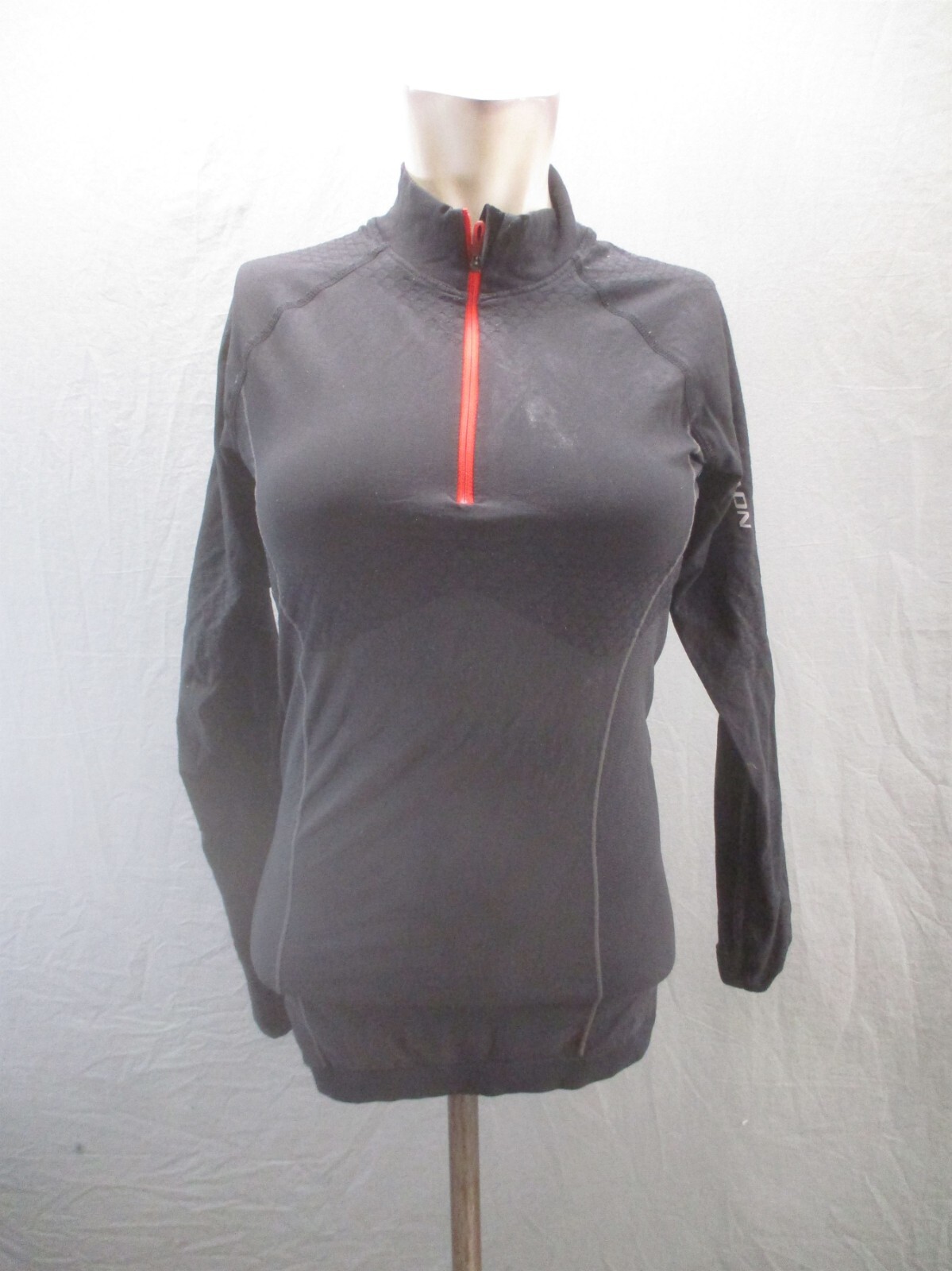 SALOMON Size L Womens Black 1/2 Zip High Neck Slim Athletic Cycling Pullover 319