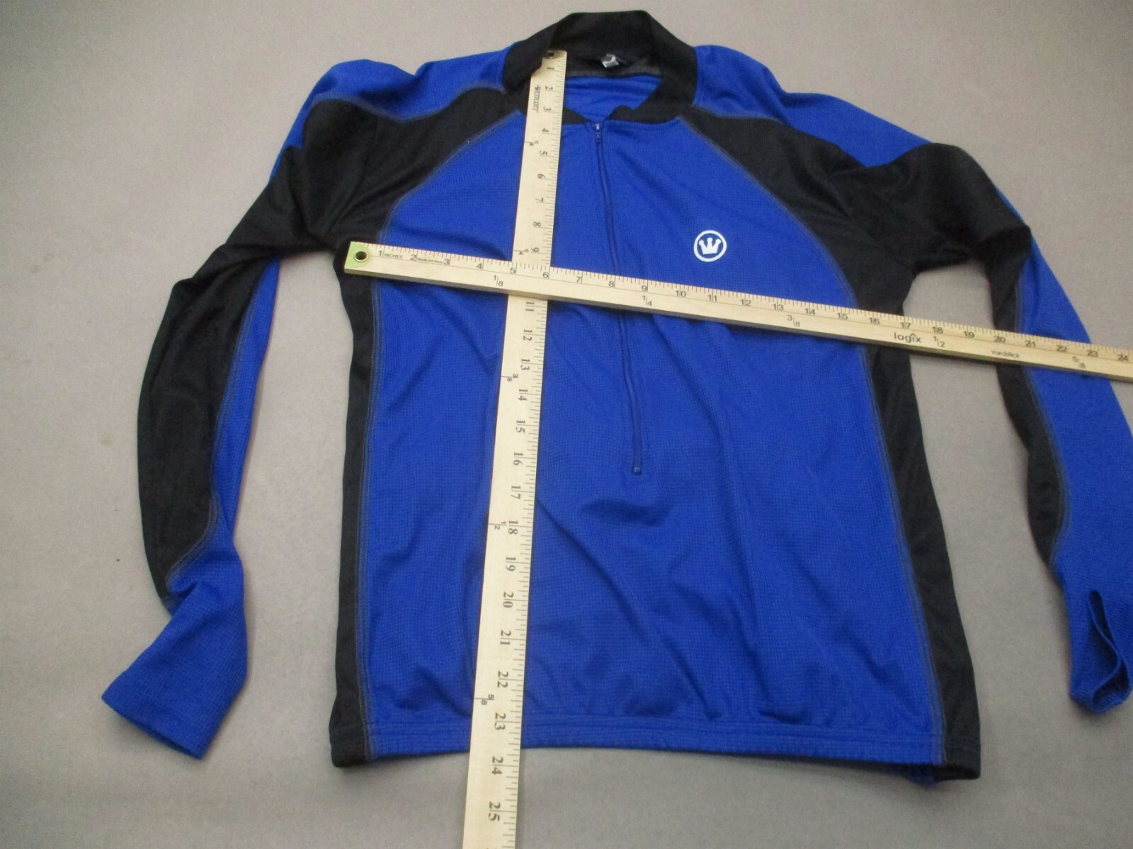 CANARI Size L Men 1/2 Zip Pocket Elastic Waist Long Sleeve Cycling Jersey 116