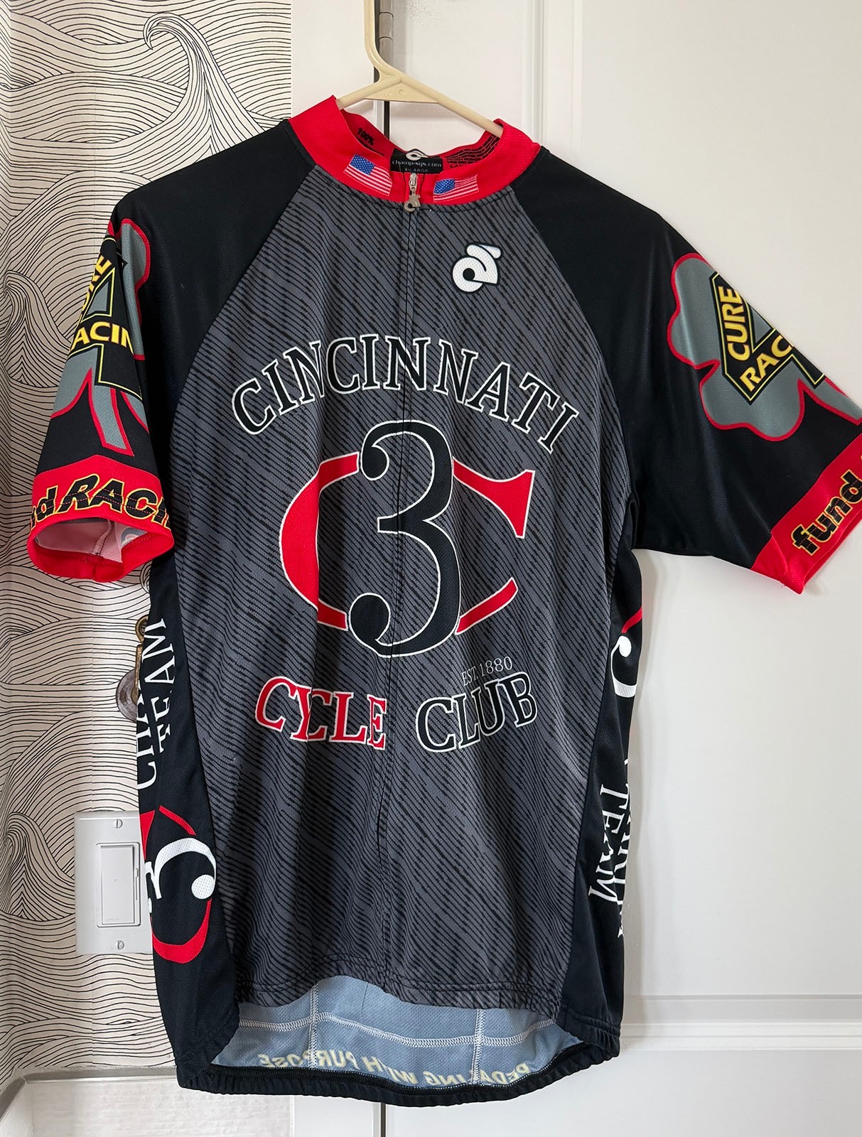 Cycling Jersey Full zipper- Size XL- 3C “WHEEL SUCKER STOUT”