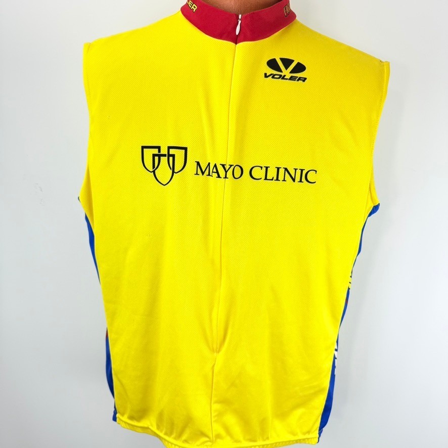 Voler Bicycle 3 XL Shirt Mayo Clinic MS 150 Bike Tour Back Pocket Sleeveless
