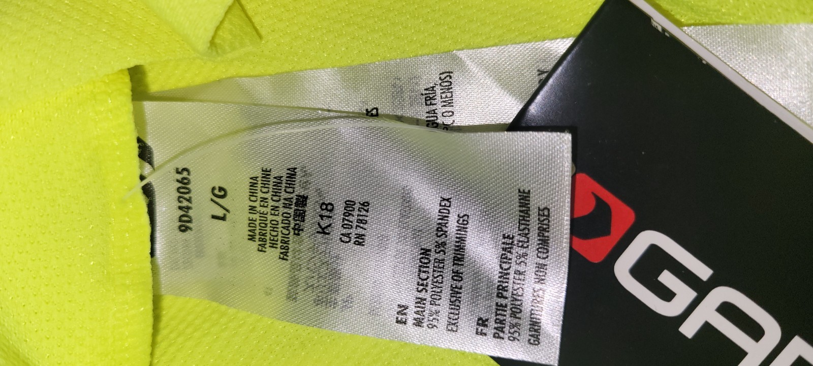 Louis Garneau Mens Large Neon Yellow Full Zip Breathable Back Pocket Race Jersey