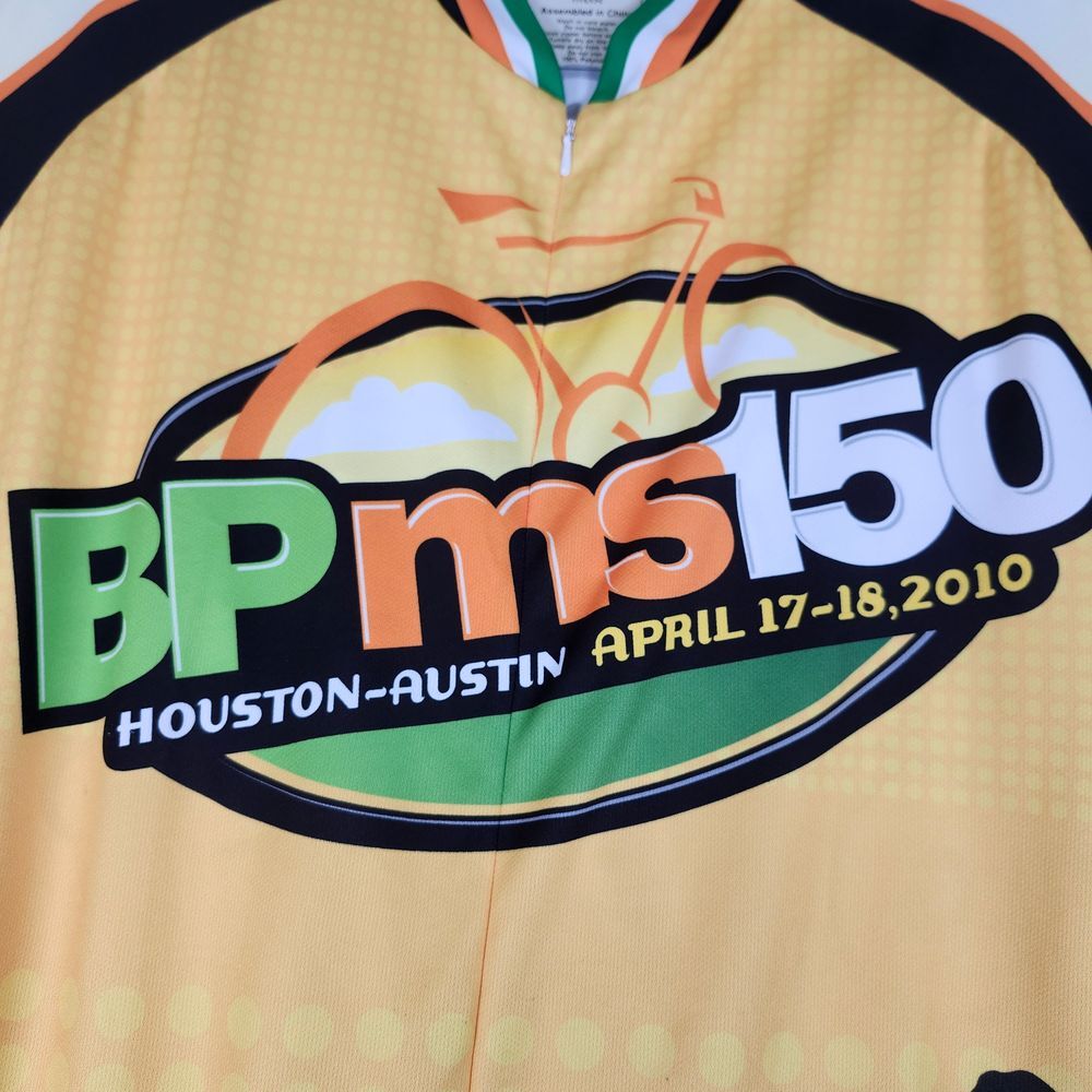 BP MS 150 Houston-Austin 2010 Cycling Jersey Top Fundraiser Bike Race XL