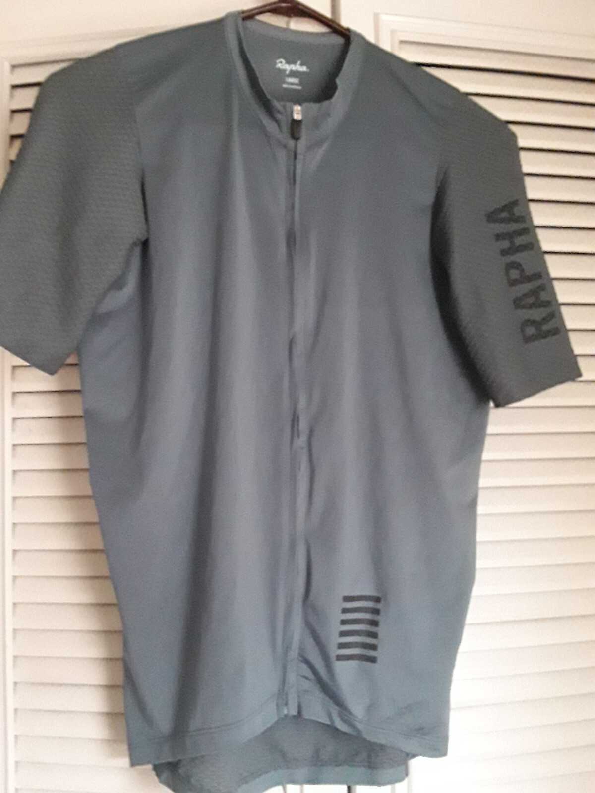 USED GRAY GREEN RAPHA SS CYCLING AERO JERSEY SS PRO TEAM LIGHTWEIGHT LARGE