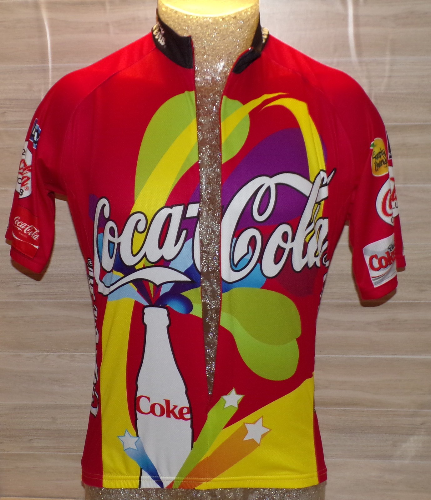 2007 COCA COLA CYCLING CLUB MEDIUM BIKE BYCYCLE JERSEY SHIRT .