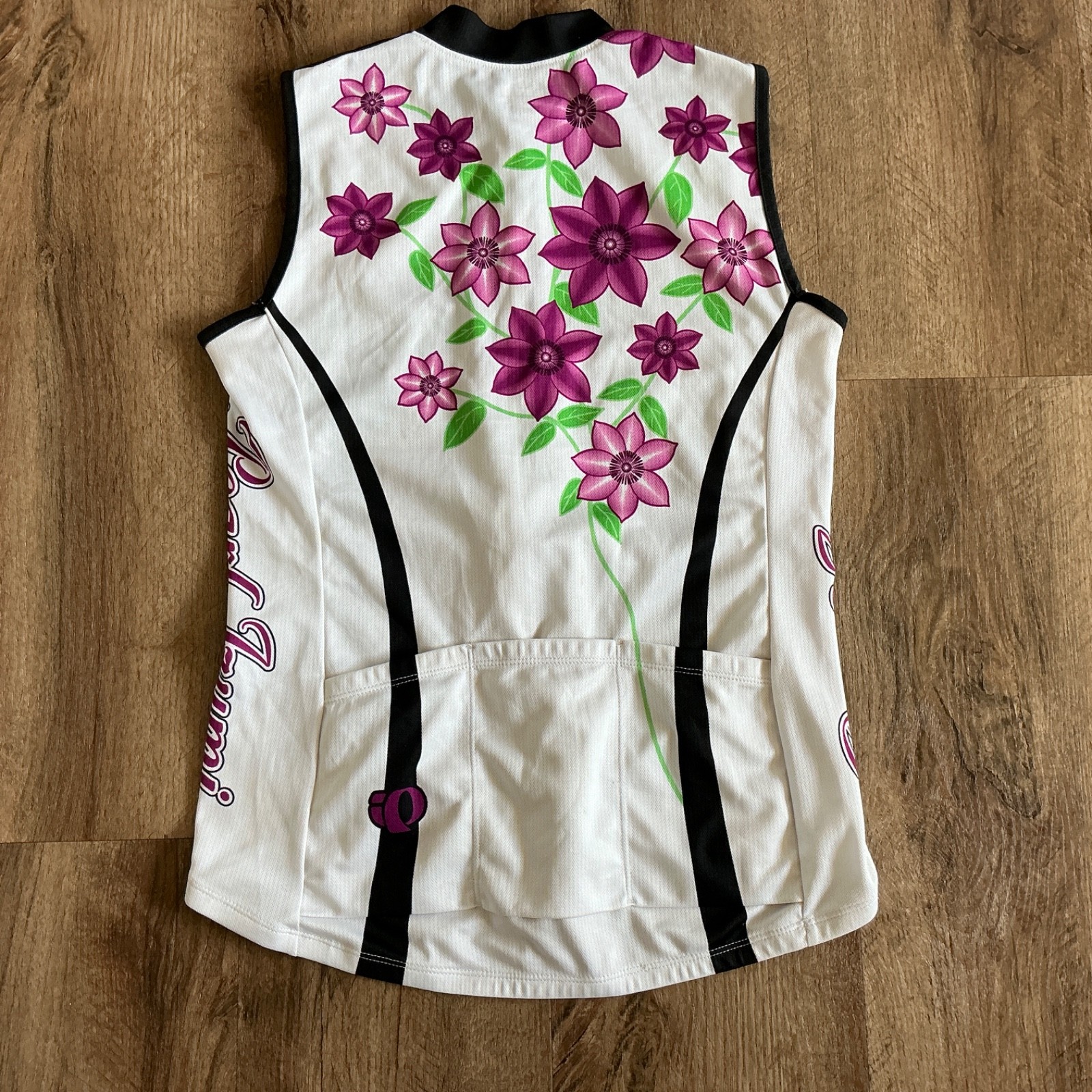 Pearl Izumi Shirt Size Small Cycling Sleeveless White Floral Women’s Pockets