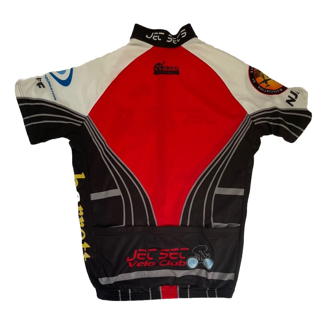 Zerie Jet Set Velo Mens SZ Large Short Sleeve Full Zip Cycling Jersey Armstrong