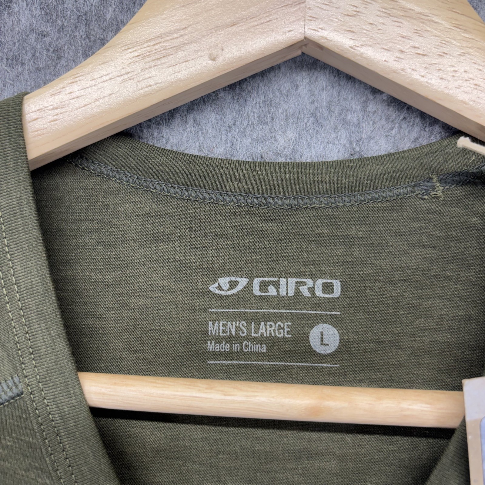 Giro Venture Jersey T-Shirt Men Large Trail Green Merino Wool Blend Cycling New