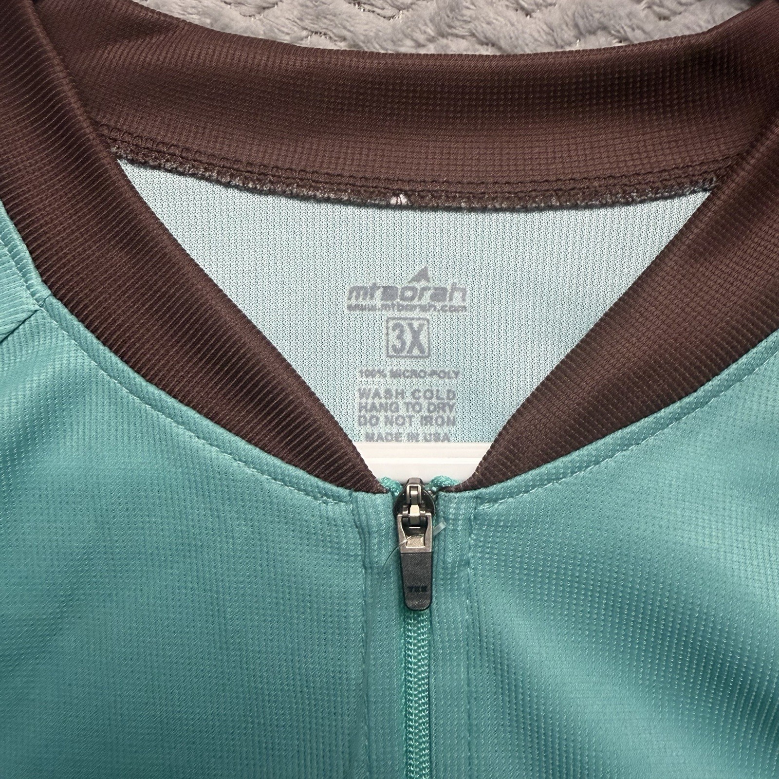 Mt. Borah Cycling Jersey Women’s Sz 3x Teal Floral Half Zip Short Sleeve