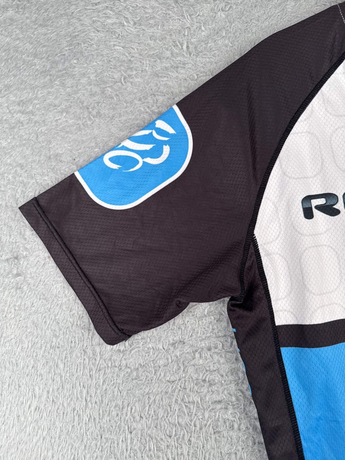 Epic Cyclewear Cycling Jersey Adult Large Blue White Rockwell Relay READ ME