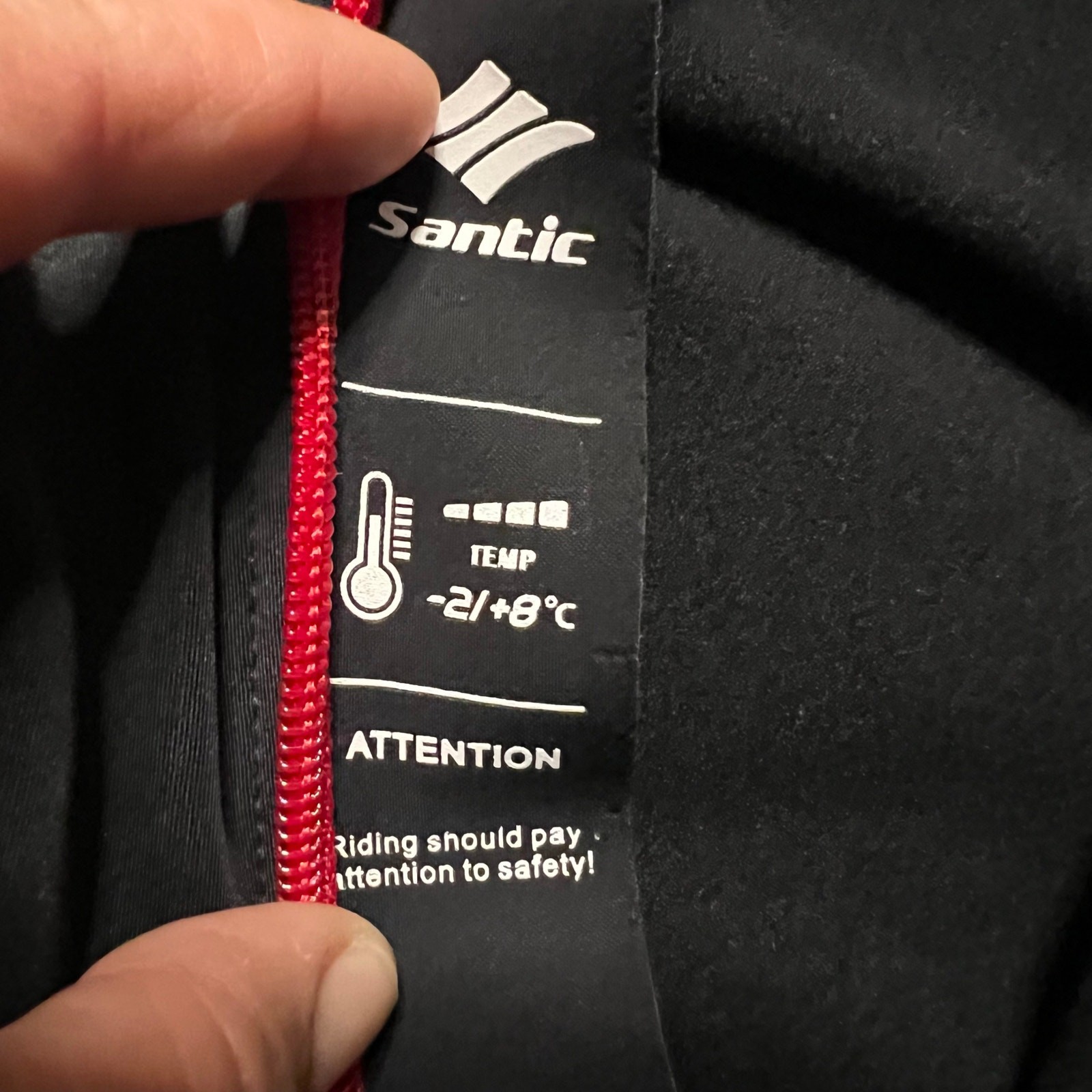 Santic Jacket Mens XXL Red and Black Full Zip Cycling Coat