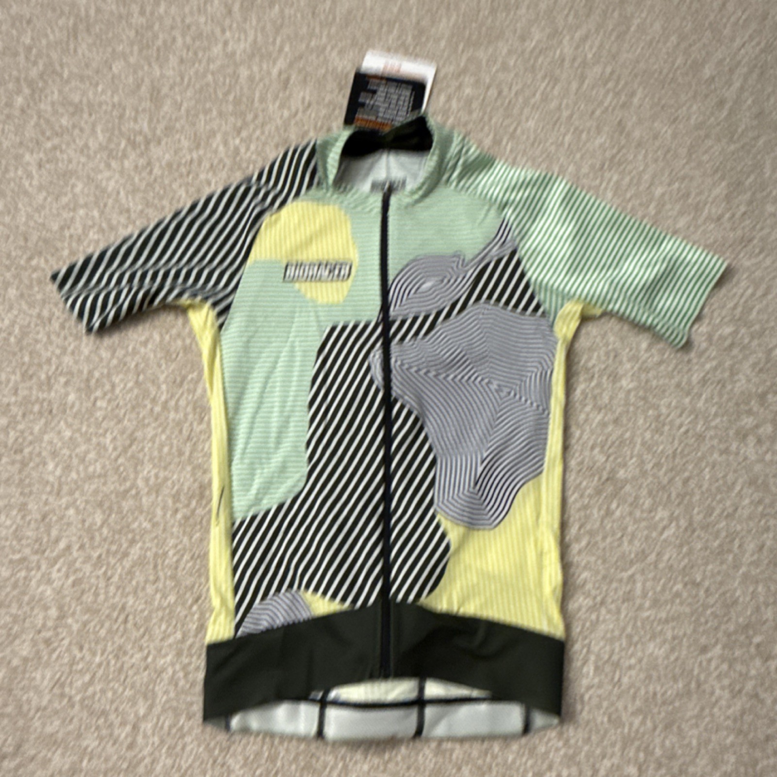 Bioracer Women’s Cycling Epic Jersey M Geometric Green Yellow White Full Zip
