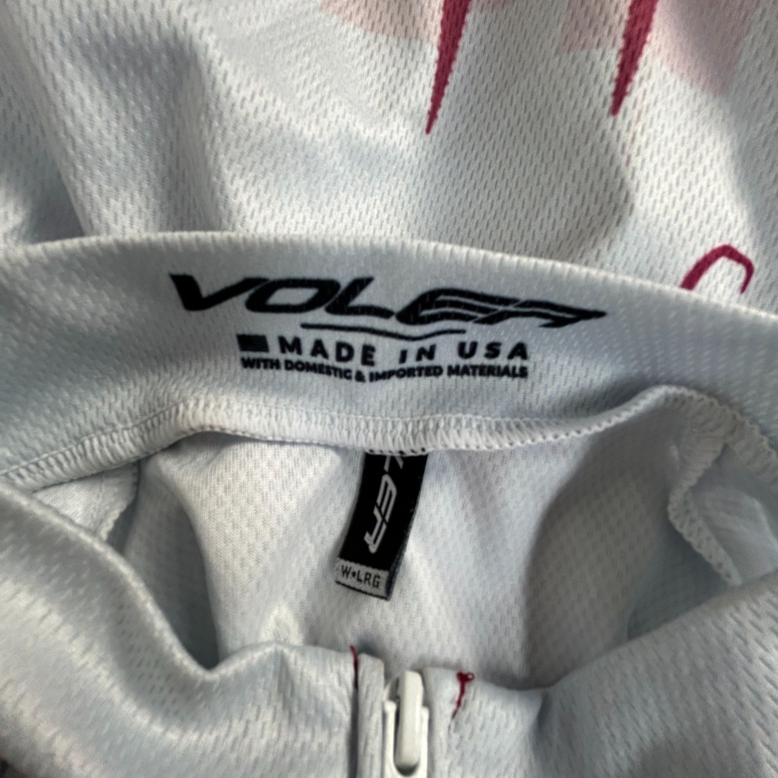 Voler Womens Bordeaux Flying Dogs Cycling Jersey Large Zip Up Short Sleeve Red
