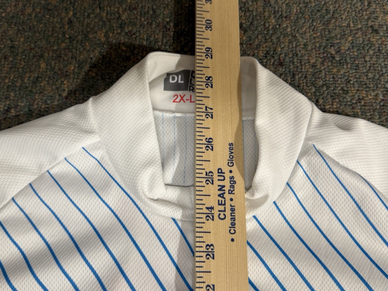 Donkey Label Racing Cycling Jersey Men’s 2XL Full Zip White/Blue Striped