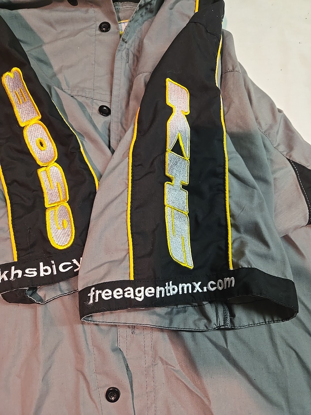 KHE Free Agent Bike Mechanics Button Up Shirt Jersey Grey Large
