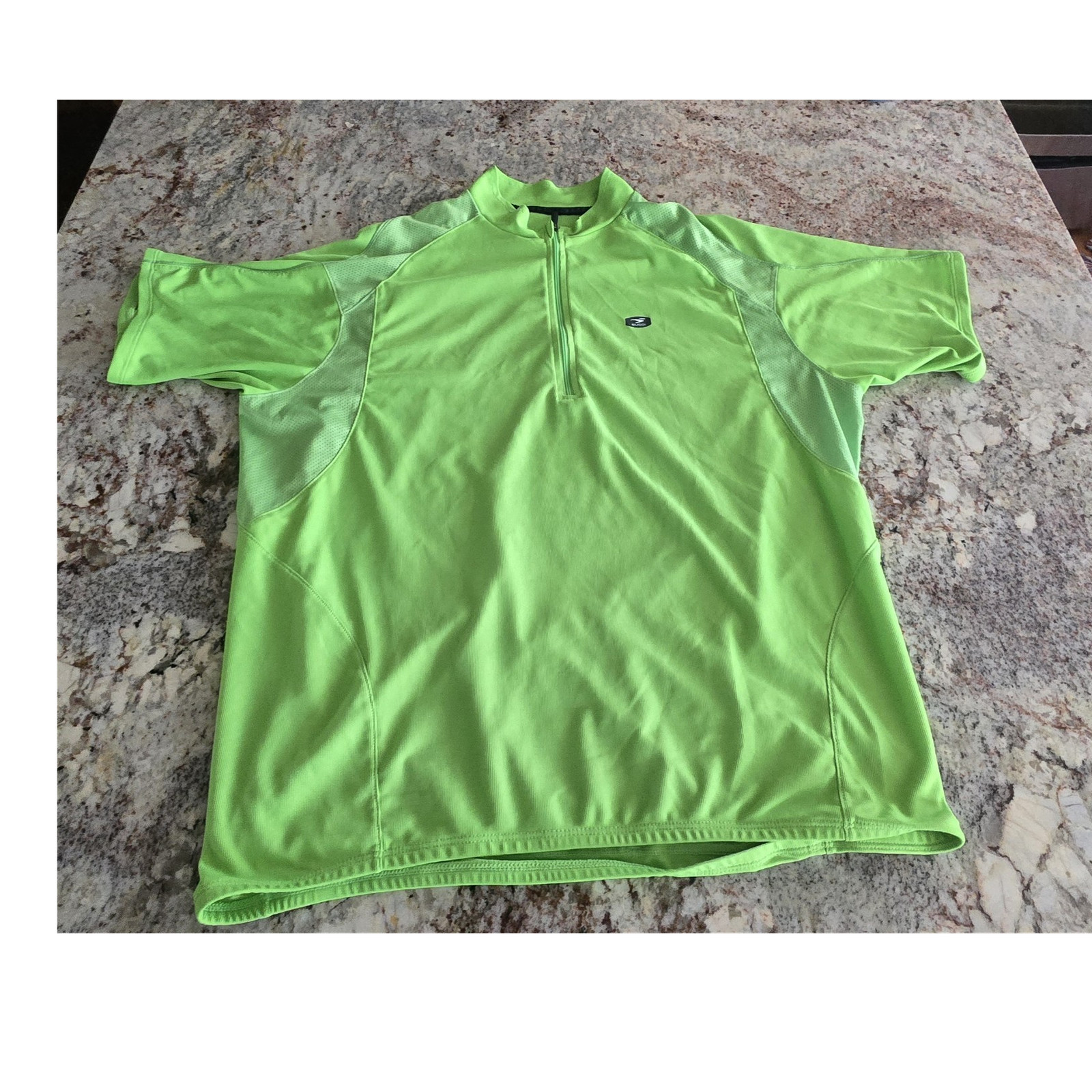Sugoi Neo Cycling Jersey Men’s L Green Short Sleeve Zip Mock Neck Mesh Athletic