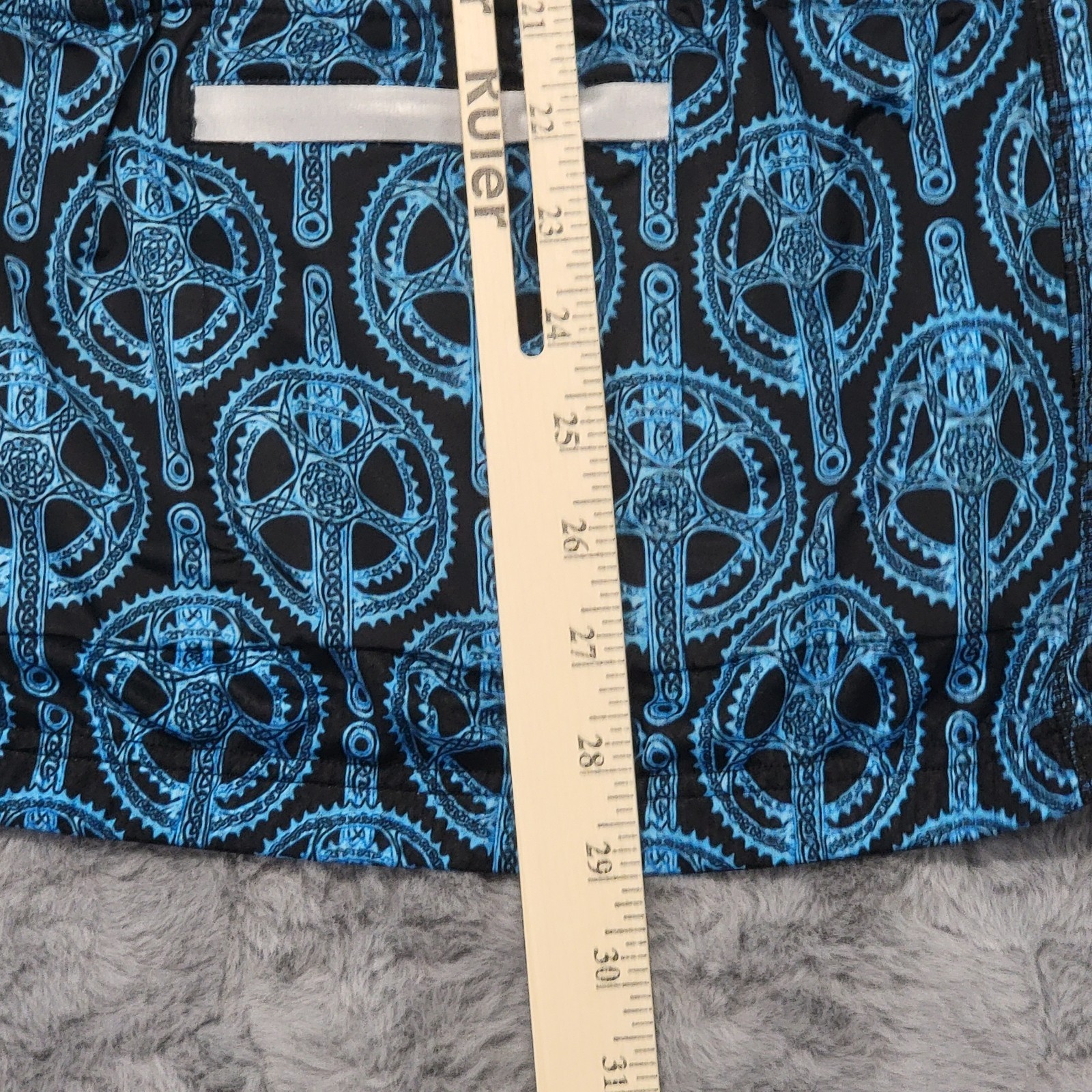 Cycology Performance Cycling Jersey Mens M-L Blue Full Zip Bike Graphic Shirt