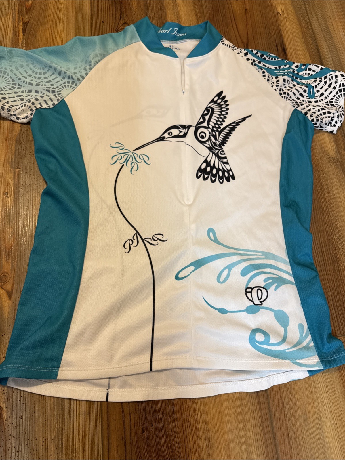 Pearl Izumi Hummingbird 3/4 Zip Short Sleeve Cycling Jersey Size L