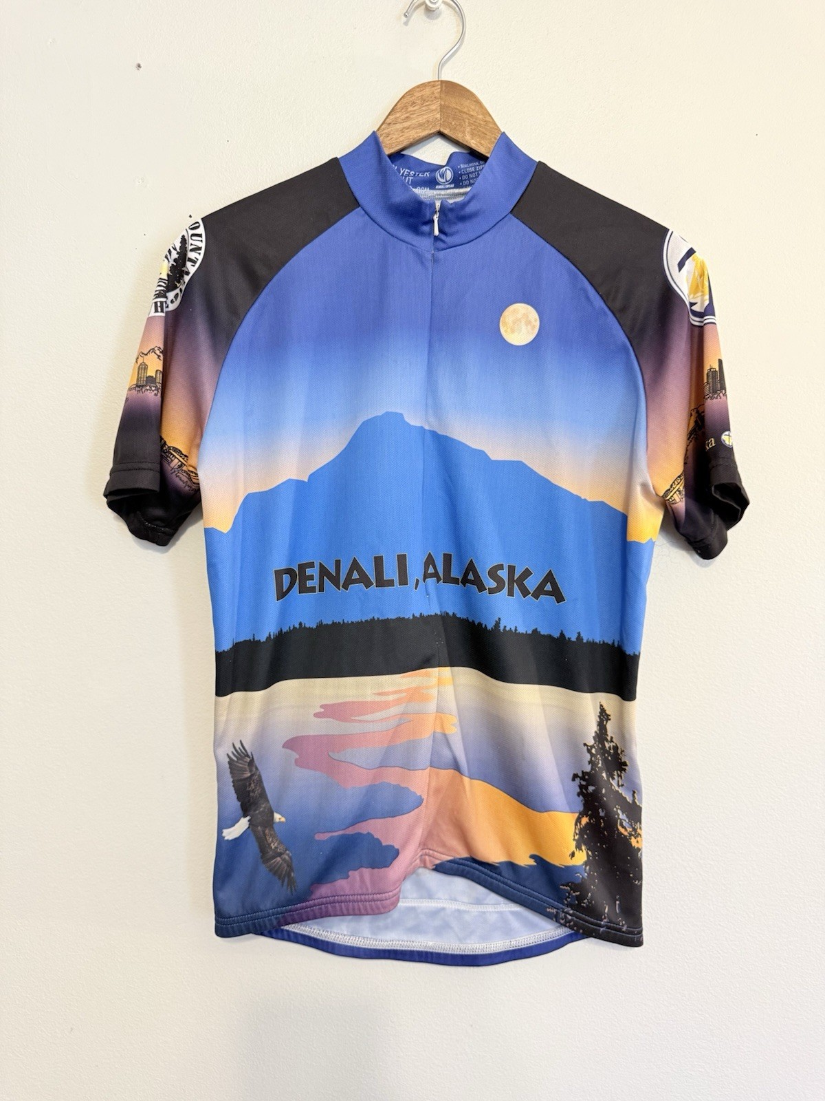 NimbleWear 1/2 Zip Club Cut Cycling Biking Jersey Denali Alaska Mens Size Medium