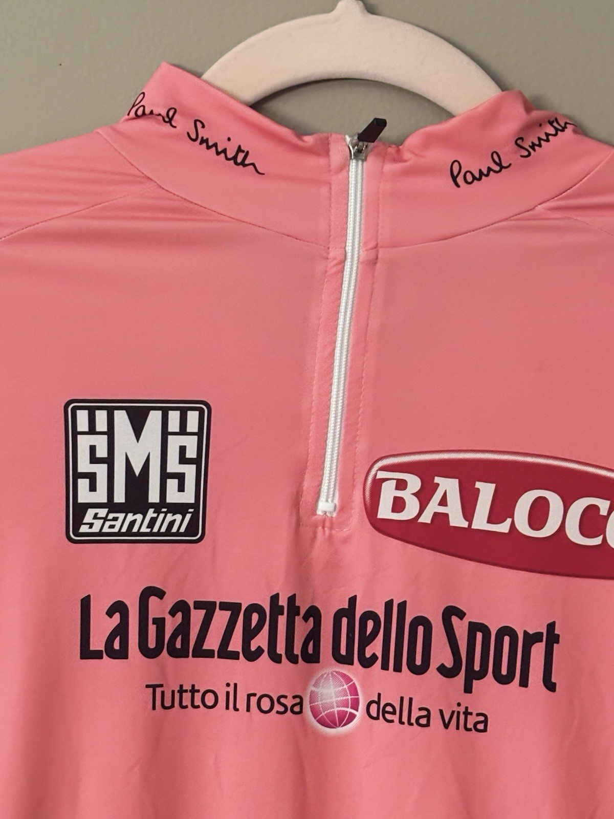 SMS Santini ITALY Cycling Jersey XL Pink 1/4 Zip Neck Racing Pockets Smith 2013