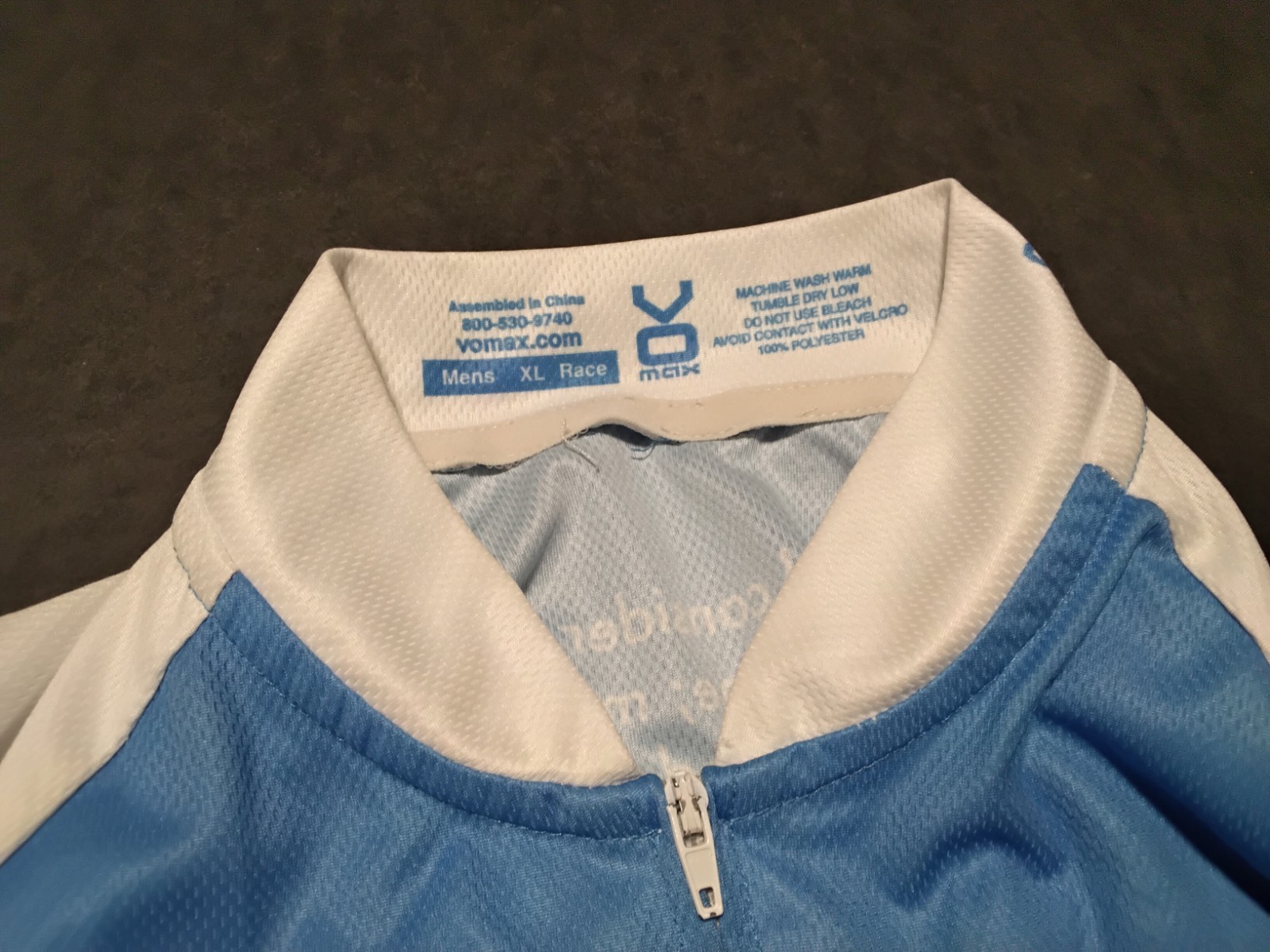 VOMax 2015 Whitney Classic Full Zip Short Sleeve Race Fit Cycling Jersey XL