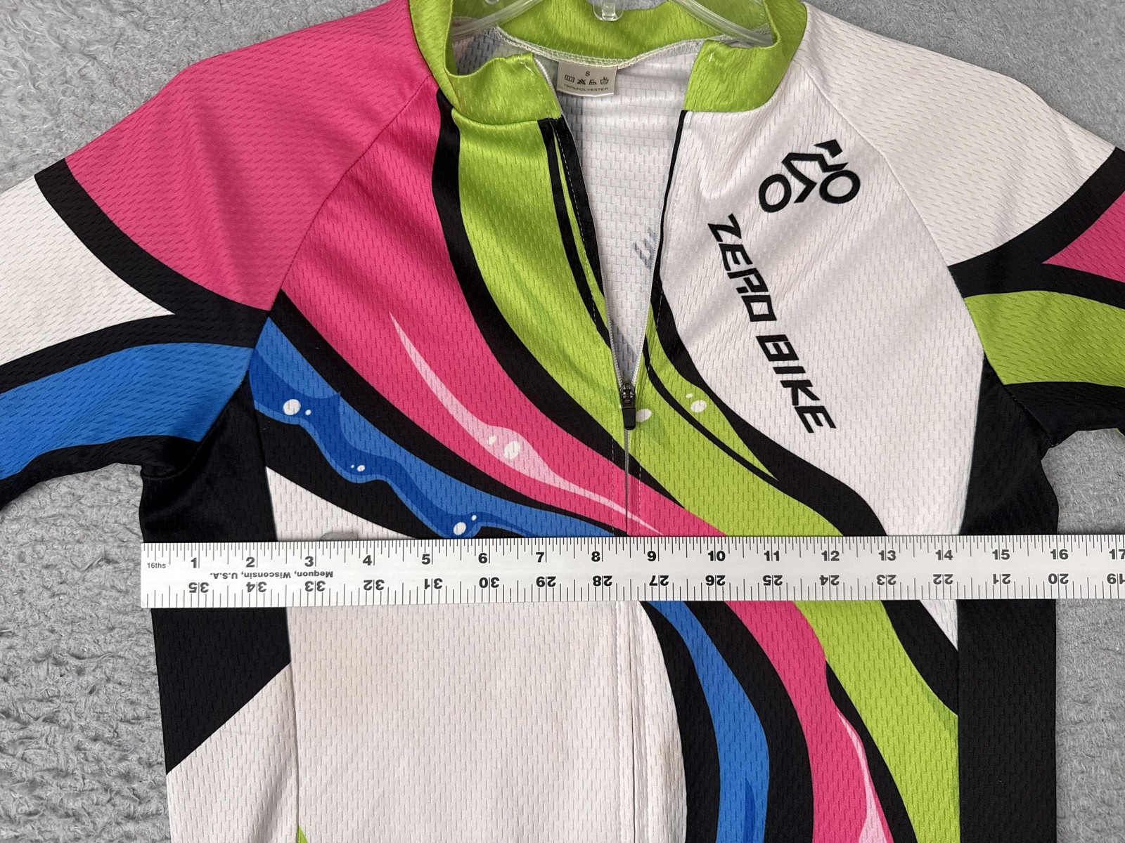 Zero Bike Cycling Jersey Womems Small Multicolor Full Zip Short Sleeve Pockets