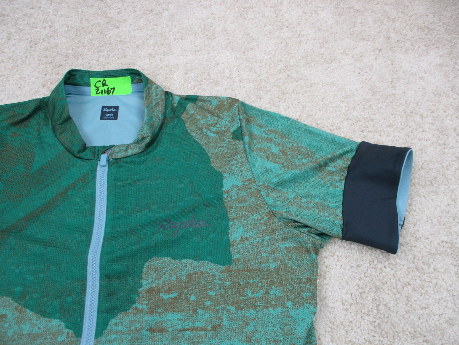 Rapha Cycling Jersey Mens Large L Green Pro Team Gravel Training Limited Edition