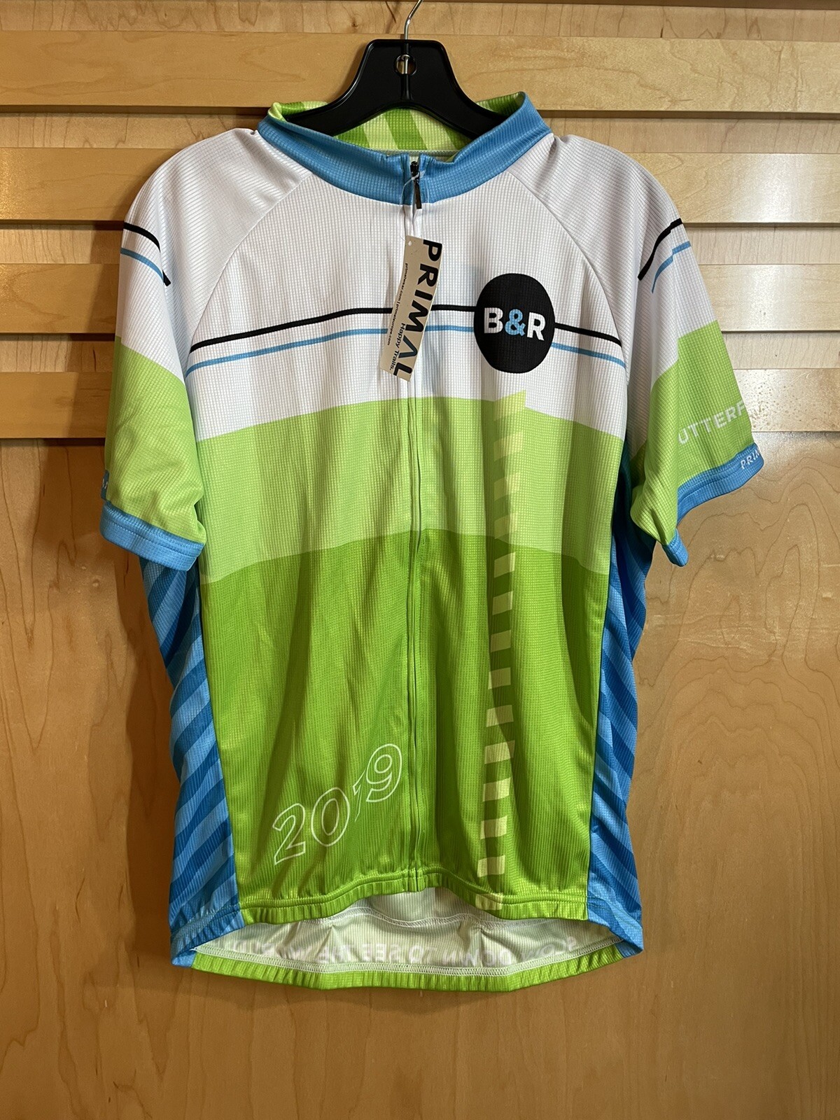 Primal Men’s Cycling Short Sleeve Shirt Size L Full Zip Back Pockets NWT
