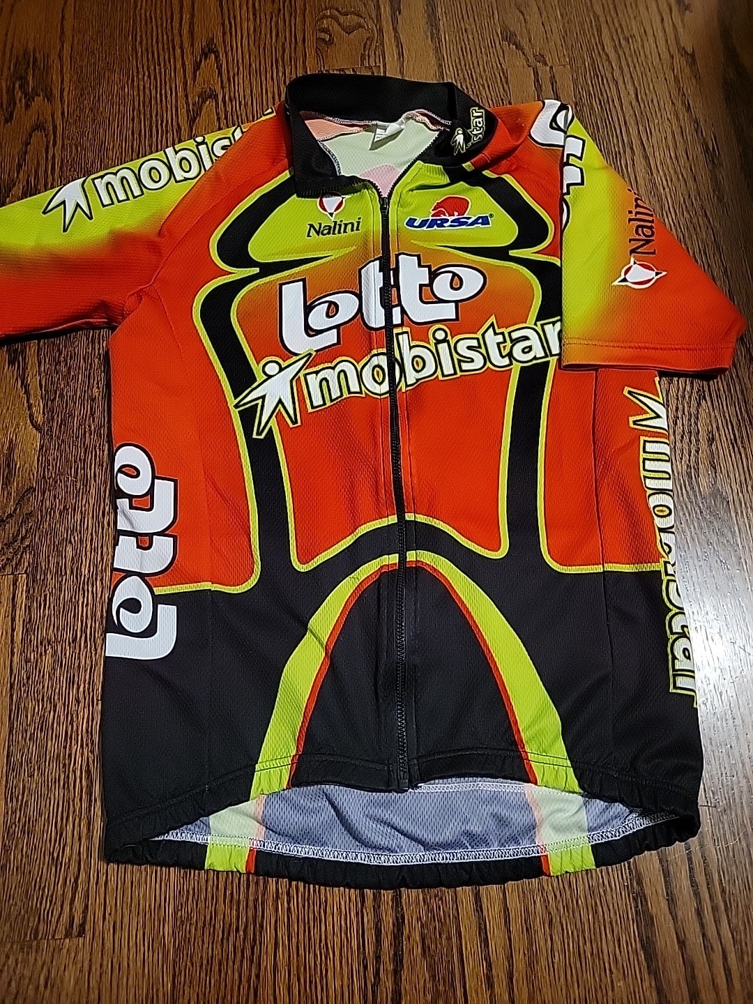 Cycling Jersey Men’s Size Small Shirt Full Zipper Lotto Mobistar