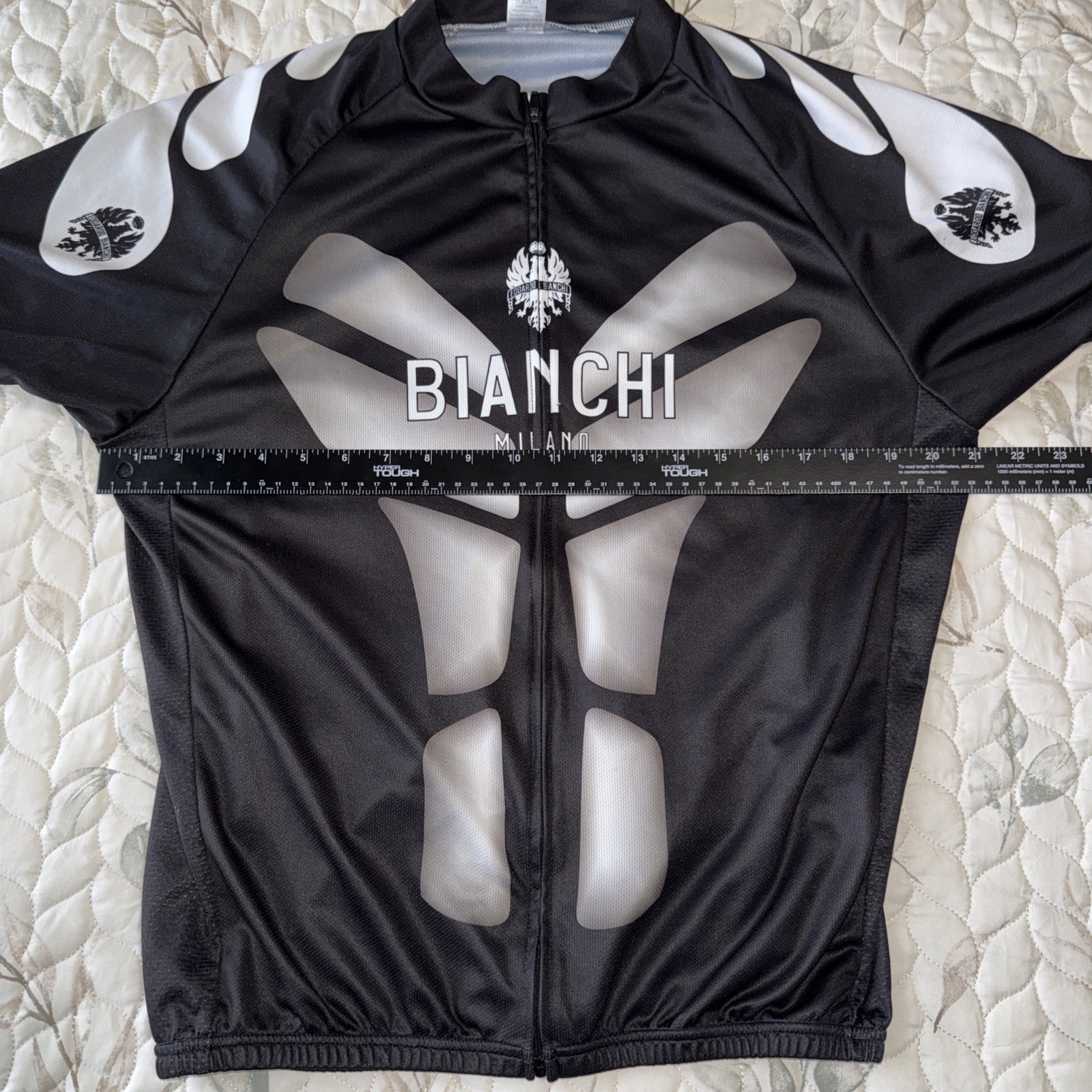Blanchi Milano Men’s Cycling Jersey XL Full Zip 3 Pockets in back Elastic Waist.